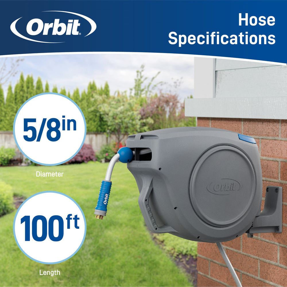 Orbit Auto-Retractable Garden Hose Reel - 100 ft x 5/8 in