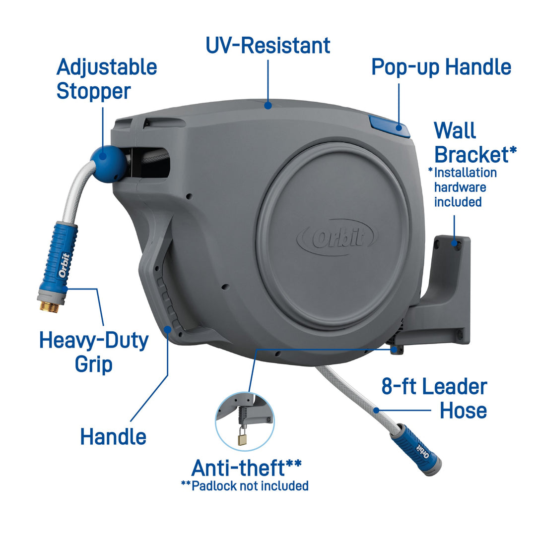 Orbit Auto-Retractable Garden Hose Reel - 100 ft x 5/8 in