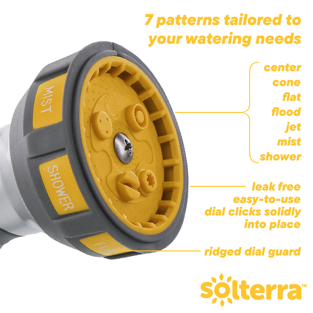 7-Pattern Garden Hose Nozzle with Rear Trigger