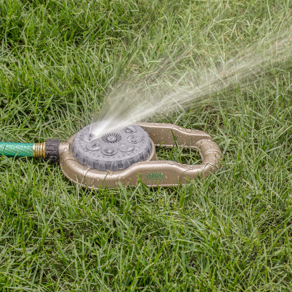 Metal 8-Pattern Lawn Sprinkler on Weighted Base