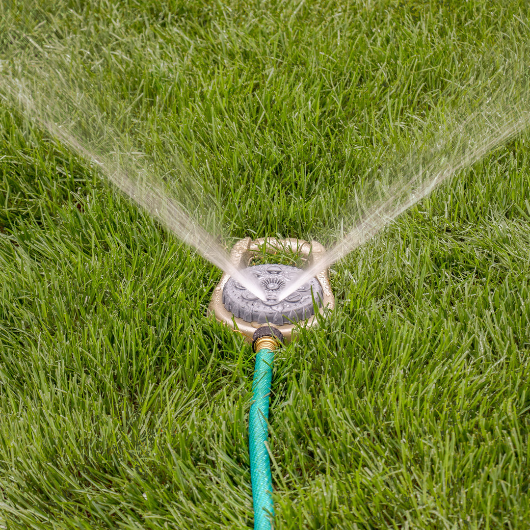 Metal 8-Pattern Lawn Sprinkler on Weighted Base