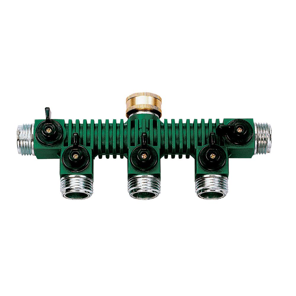 Zinc 5-Way Shut-Off Hose Manifold