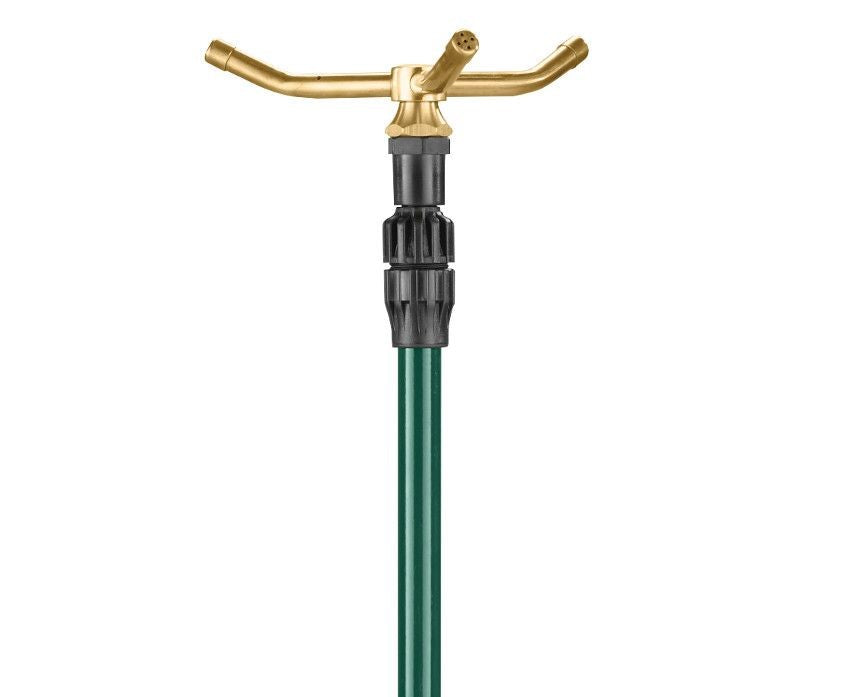 Telescoping High Rise Brass 3-Arm Sprinkler with Step Spike