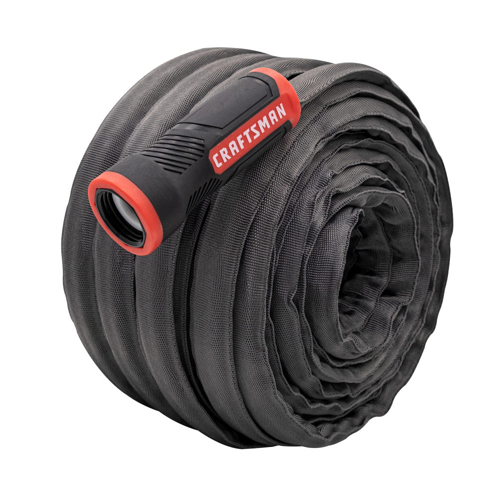 CMXMHBB16549 CRAFTSMAN 50 FT. Heavy-Duty Fabric Hose. 50 Ft. x 5/8 Inches: Black - Grey - Red.